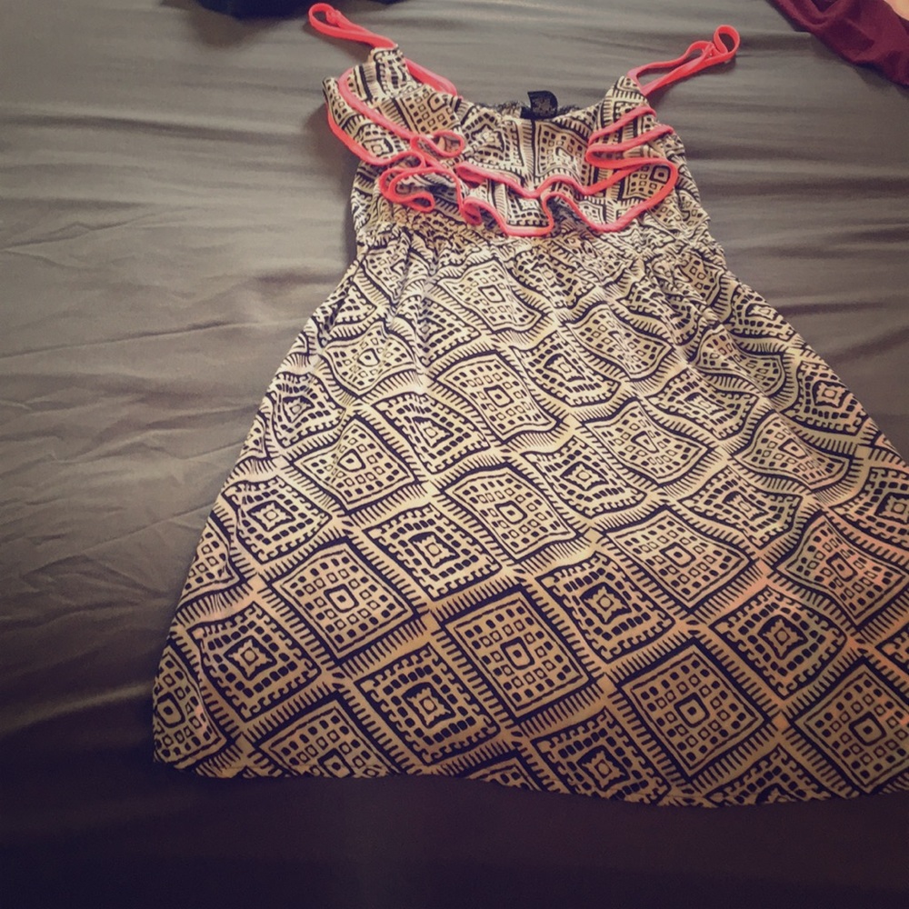 Black white and pink dress